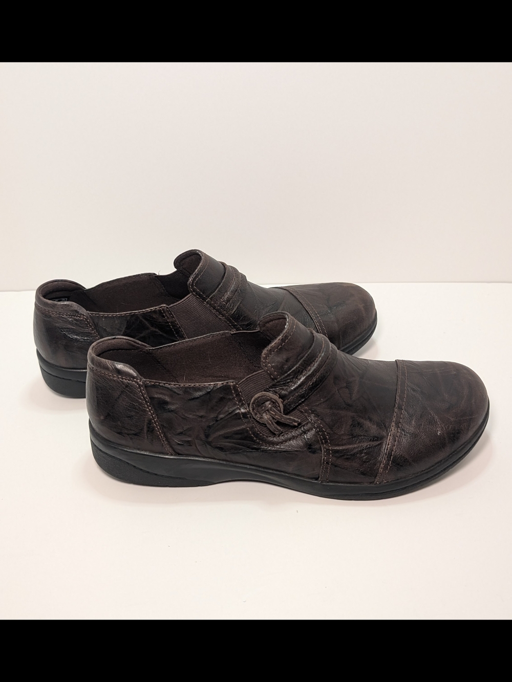 Clarks Collection Cheyn Madi Women's Brown Tumbled Leather Loafers Size 9 M